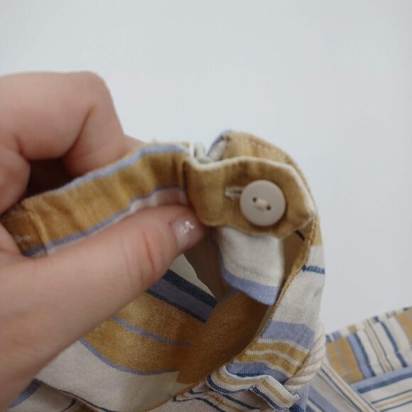 J. Jill Wide Leg Linen Blend Cropped Pants In Barley Multi Women's M Striped - Picture 5 of 11